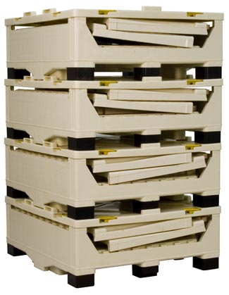Collapsible Liquid Bulk Containers stacked nested